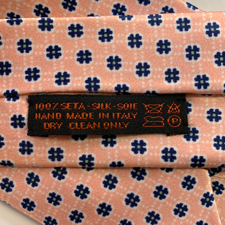 DOLCEPUNTA Pink Navy Floral Silk Tie