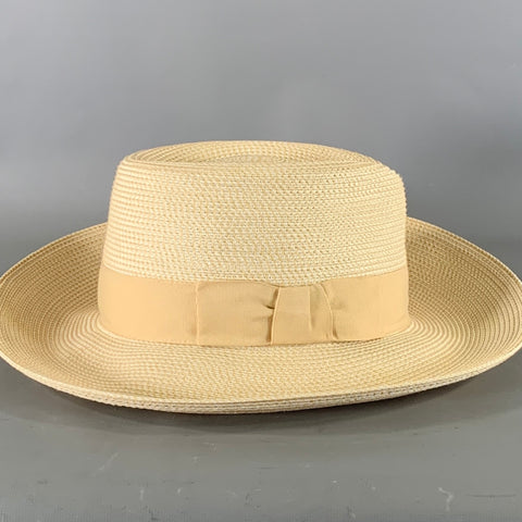 ERIC JAVITS Cream Tan Woven Hats