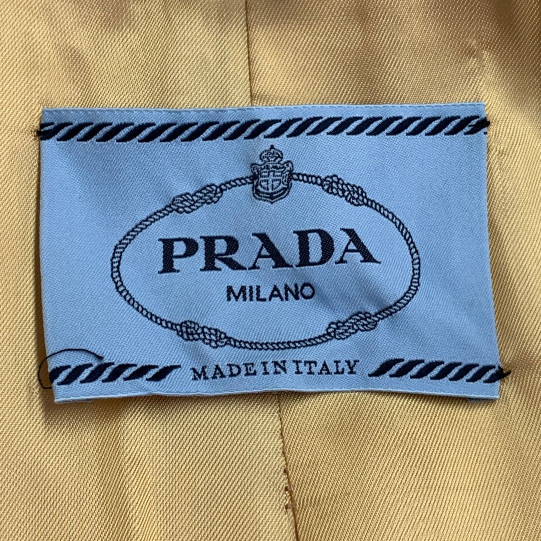 PRADA Size 2 Yellow Virgin Wool Angora Cashgora Single Breasted Coat