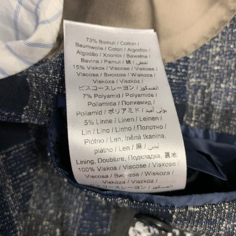 TIGER of SWEDEN Size 36 Grey Navy Plaid Cotton Blend Sport Coat