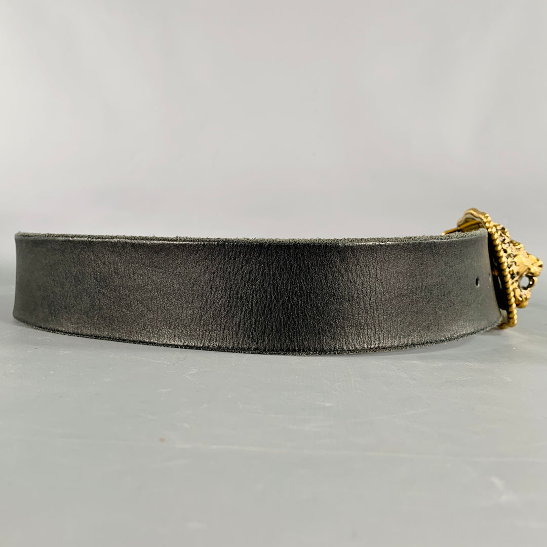 GUCCI Size 36 Black Gold Leather Metal Belt – Sui Generis  display picture 1