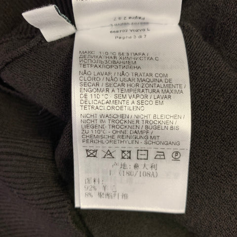 BOTTEGA VENETA Size L Brown Knit Wool Blend V-Neck Pullover