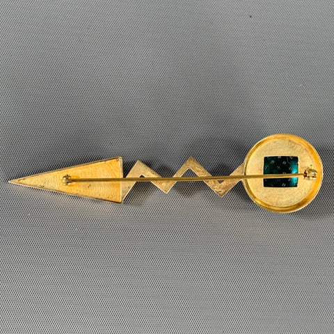 MARY BETH ROZKEWICS Green Gold Geometric Sterling Brooches