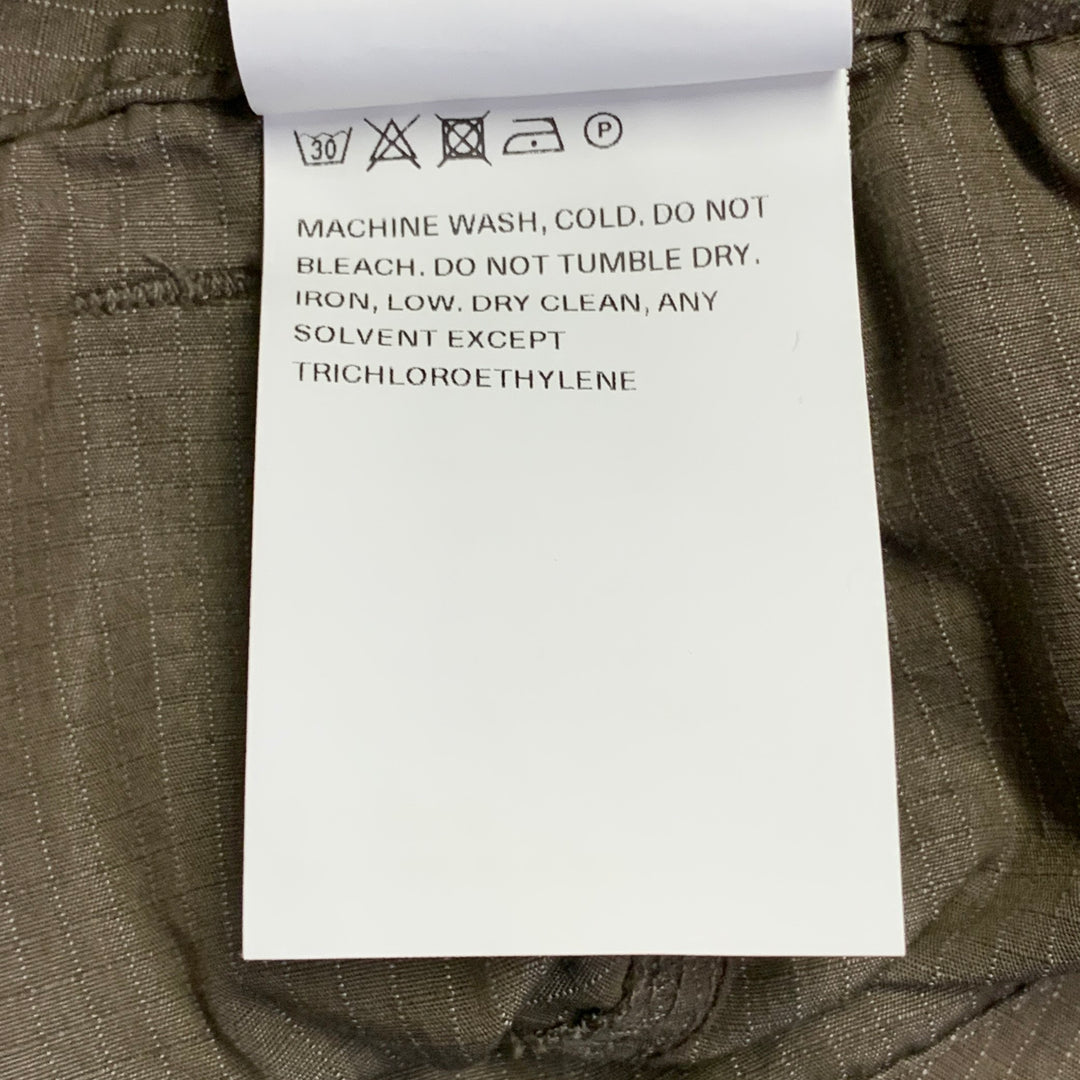 OUR LEGACY Size 30 Brown White Stripe Cotton Blend Cargo Shorts