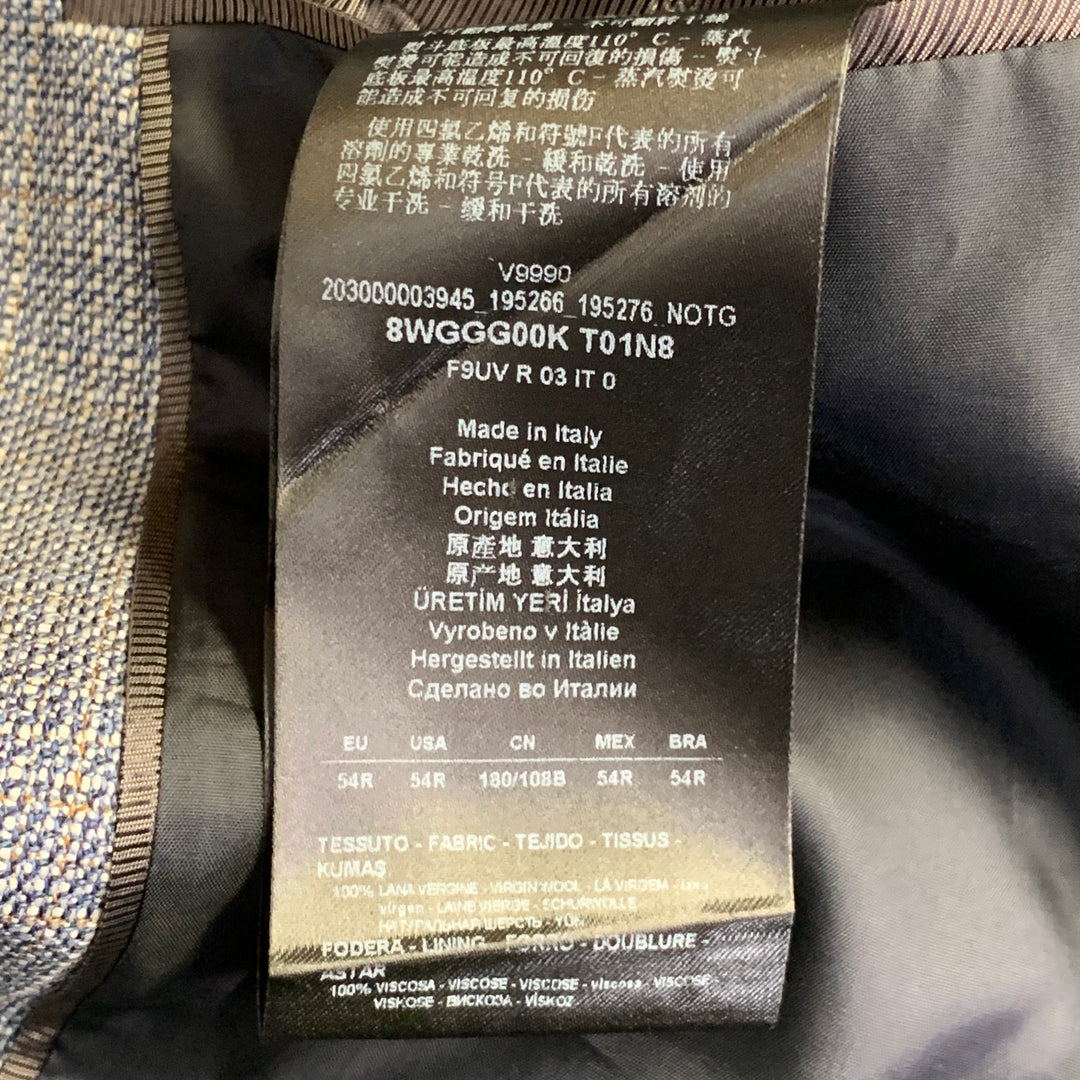 GIORGIO ARMANI Size 44 Regular Grey Blue Woven Wool Sport Coat