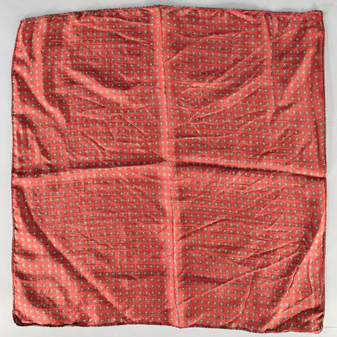 VINTAGE Burgundy Blue Squares Pocket Square