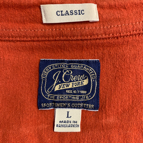 J.CREW Size L Orange Rust Cotton Two Pockets Classic Long Sleeve Shirt