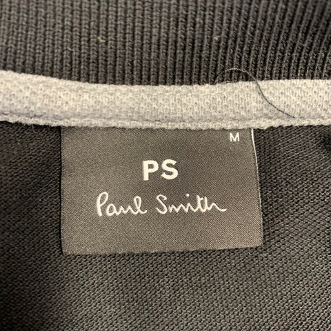 PS by PAUL SMITH Size M Black Patch Organic Cotton Half Placket Polo