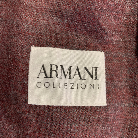 ARMANI COLLEZIONI Size 46 Grey Black Burgundy Plaid Sport Coat