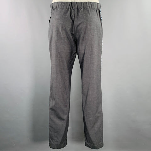 WALES BONNER Size 34 Grey Blue Wool Flat Front Casual Pants