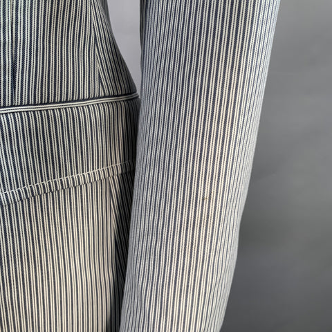 GUCCI Size 4 White Grey Cotton Blend Stripe Single Button Jacket Blazer
