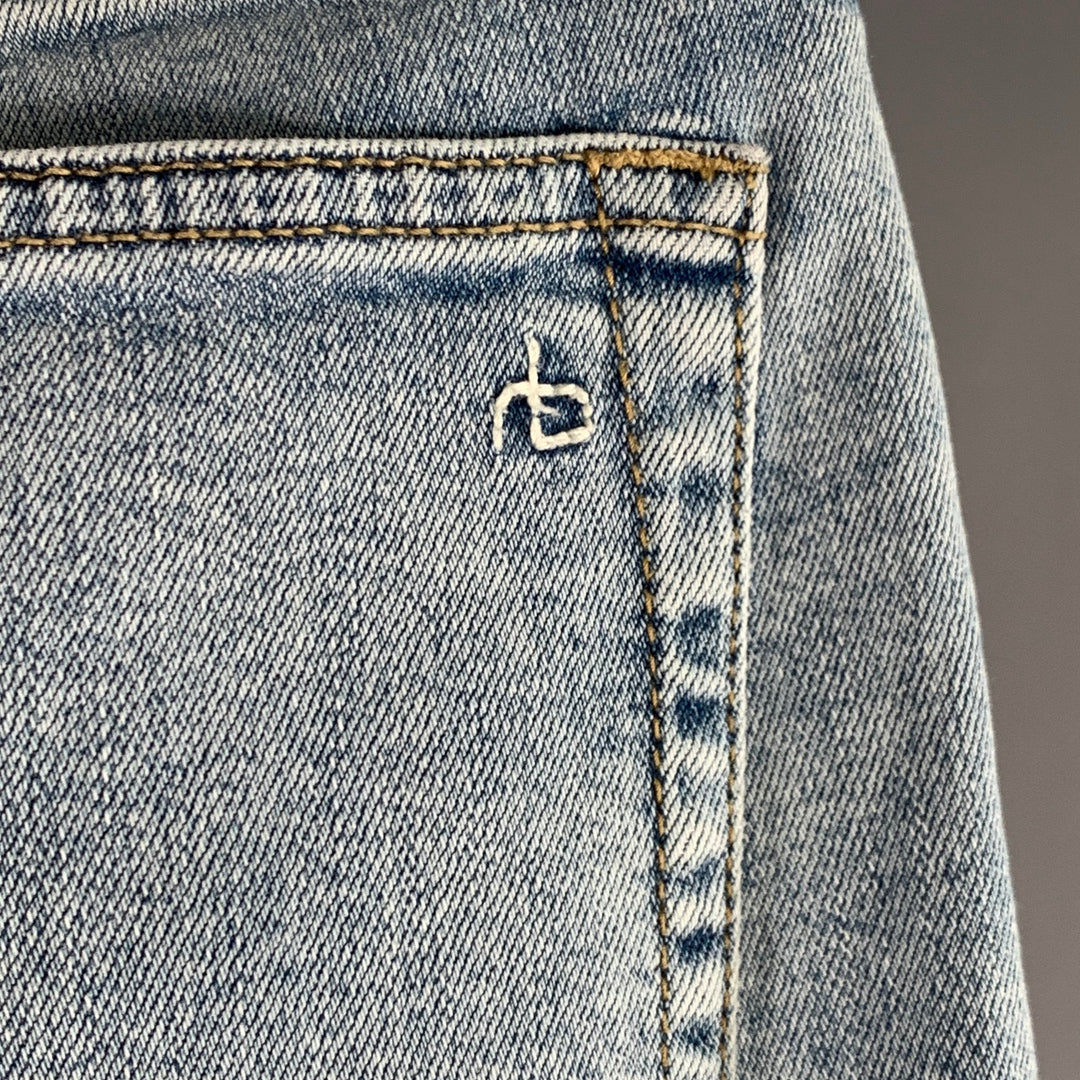 RAG & BONE Size 30 Fit 3 Athletic Light Blue Cotton Blend Jeans