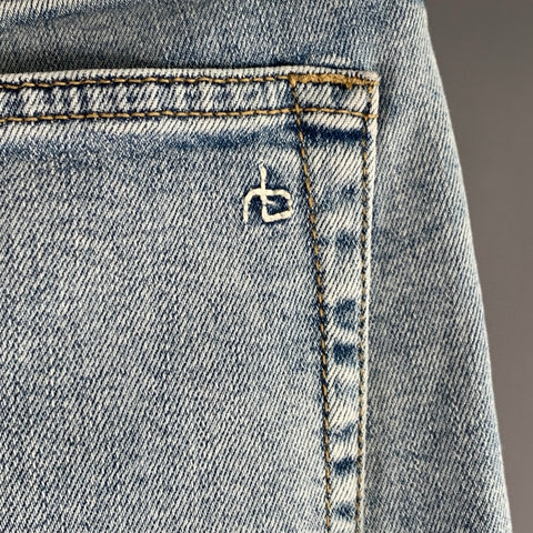 RAG & BONE Size 30 Fit 3 Athletic Light Blue Cotton Blend Jeans