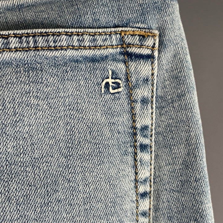 RAG & BONE Size 30 Fit 3 Athletic Light Blue Cotton Blend Jeans