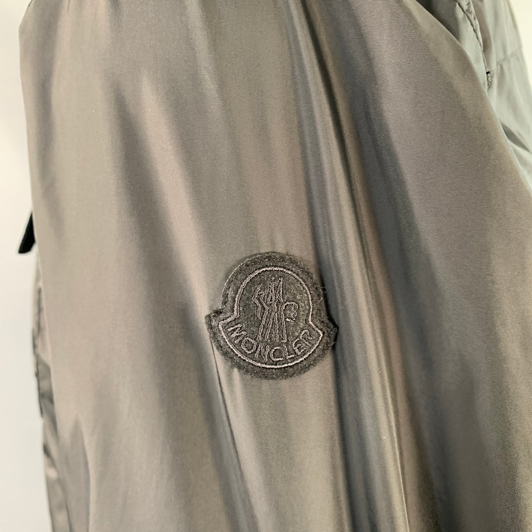 MONCLER Size XXL Black Polyamide Snaps Windbreaker Jacket