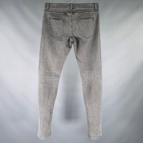 SAINT LAURENT 2015 Jean en coton mélangé gris taille 30 à braguette boutonnée