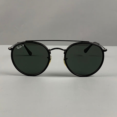 RAY-BAN Round Double Bridge RB 3647-N Black Sunglasses