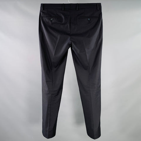 DOLCE & GABBANA Size 34 Navy Wool Silk Tapered Zip Fly Dress Pants
