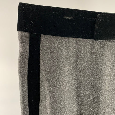 GIORGIO ARMANI Size 34 Gray Heathered Wool Silk Tuxedo Dress Pants