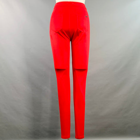 SAINT LAURENT Size 10 Red Viscose Blend Tapered Dress Pants