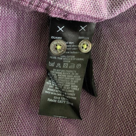 TED BAKER Size M Purple Spotted Cotton Long Sleeve Shirt