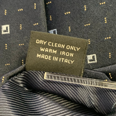 Cravate en soie Ermenegildo Zegna taille unique noire bleu clair