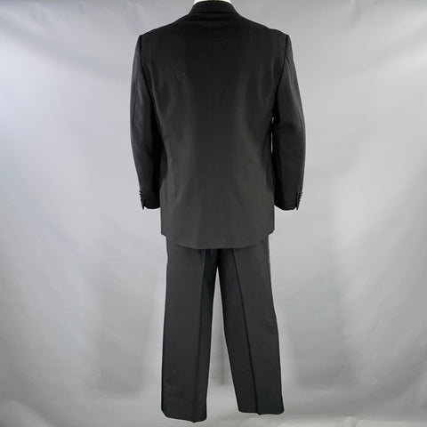 COUNTRY BRITCHES Size 44 Regular Black Wool Peak Lapel Tuxedo