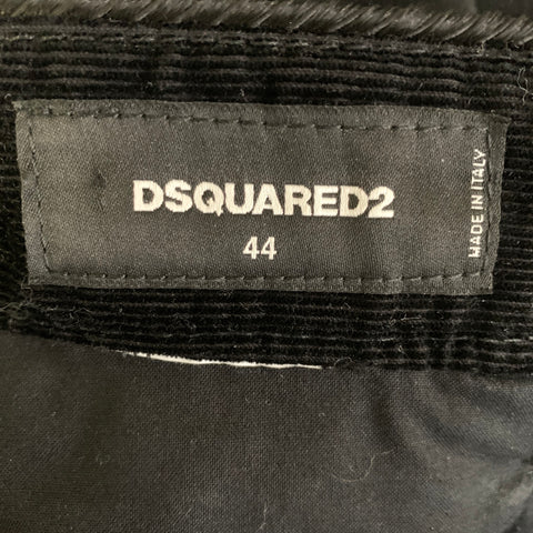 DSQUARED2 Size 30 Black Corduroy Cotton Button Fly Casual Pants