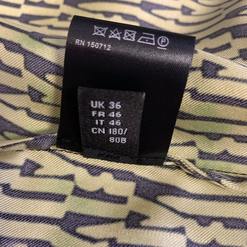 AMIRI SS2020 Size 36 Yellow Lime Logo Silk Button Up Short Sleeve Shirt