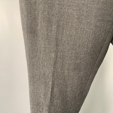 JOHN VARVATOS Size 32 Grey Heather Wool Flat Front Dress Pants