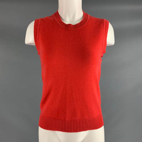 TSESAY Talla M Top casual sin mangas de punto coral naranja
