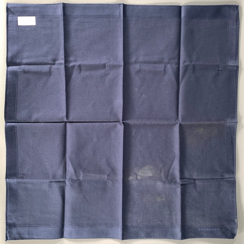BURBERRY Navy Stripe Cotton Pocket Square