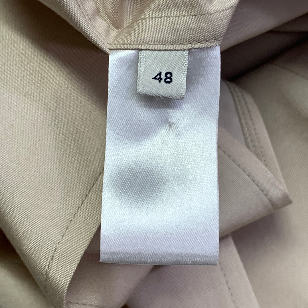 LEMAIRE Size 48 Beige Viscose Collarless One Pocket Long Sleeve Shirt