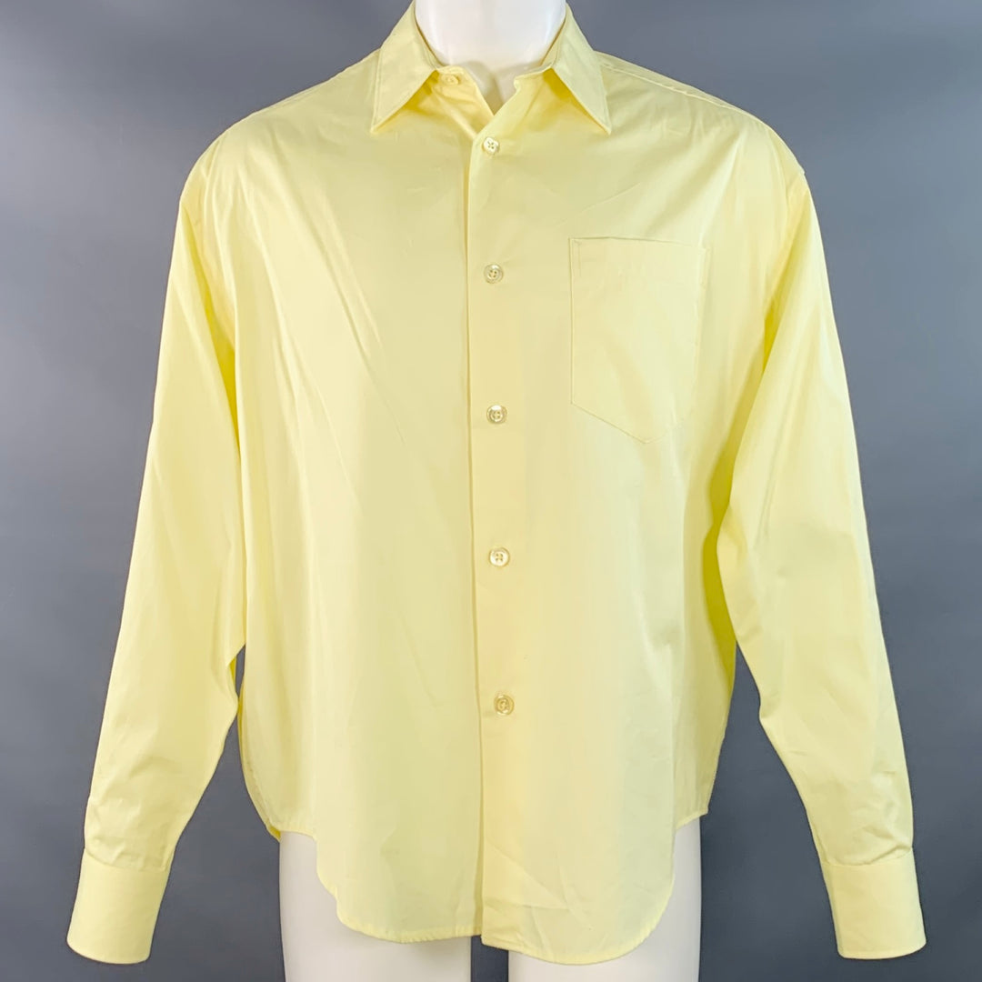AMI by ALEXANDRE MATTIUSSI Size XS Butter Yellow Cotton Oversized Long Sleeve Shirt