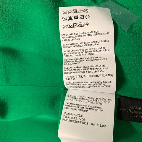VERSACE FW2015 Size 6 Green Black Viscose Blend Color Block Long Sleeve Dress