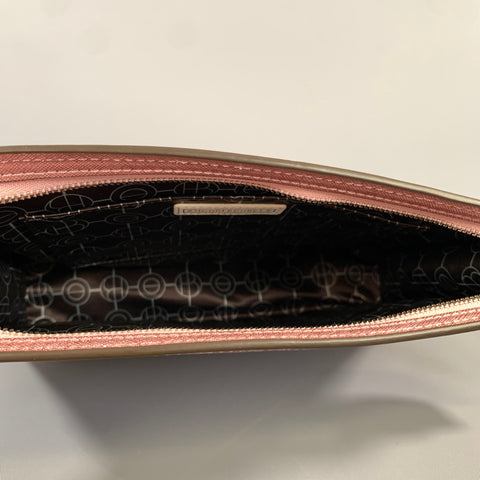 HENRI BENDEL Pink Metallic Leather Clutch
