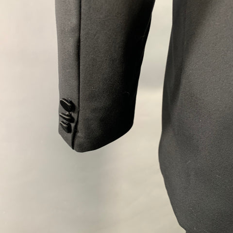 BROOKS BROTHERS Size M Black Peak Lapel Single Button Tuxedo