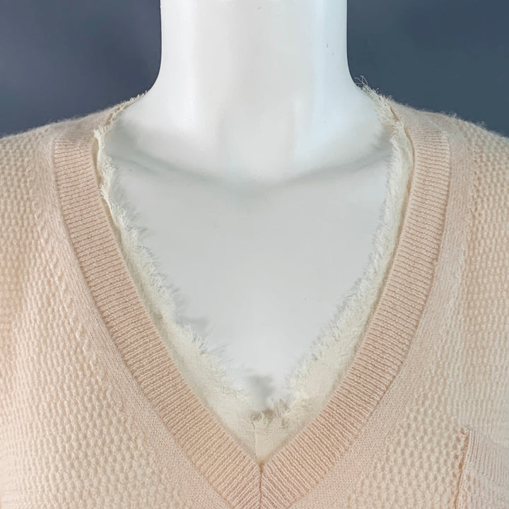 VANESSA BRUNO Size S Light Pink Wool Cashmere Mesh Knit Pullover