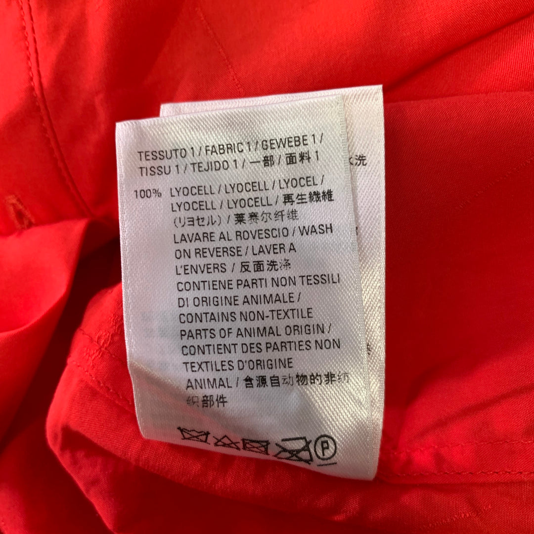 BALENCIAGA Size S Red Monogram Lyocell Button Down Long Sleeve Shirt