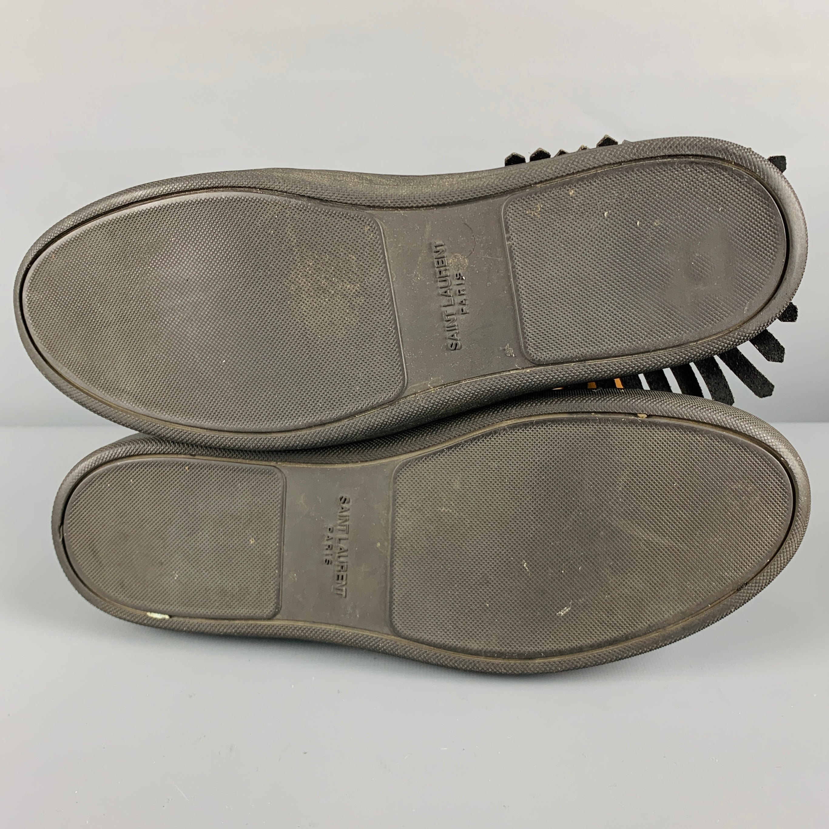 SAINT LAURENT Size 9.5 Black Fringe High Top Sneakers – Sui