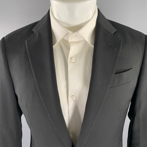 ARMANI COLLEZIONI Size 40 Black Wool Notch Lapel Sport Coat