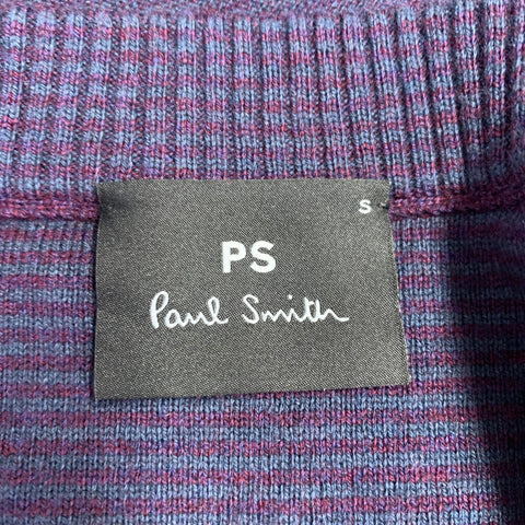 PS by PAUL SMITH Size S Purple Multi Color Stripe Cotton Merino Wool Pullover