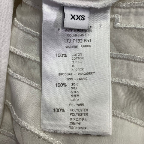 GIVENCHY Size XXS White Logo Cotton Silk Crew Neck T-shirt