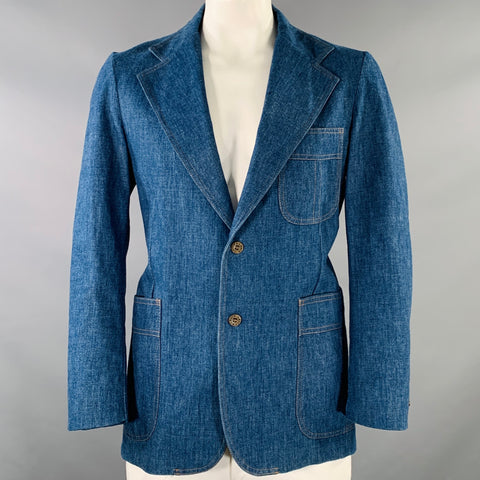 LEVI STRAUSS Size 42 Blue Contrast Stitch Denim Jacket