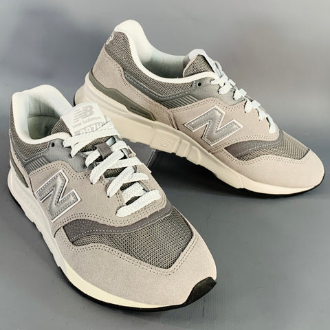NEW BALANCE 2018 Size 7 997H Grey White Color Block Suede Lace-Up Sneakers