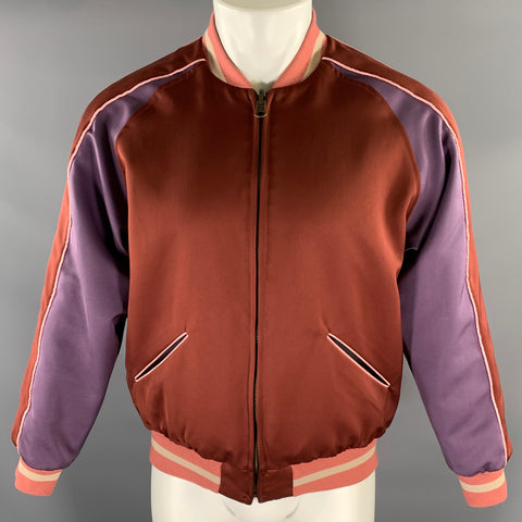 LEVI'S Size XS Green Pink Polyester Reversible Bomber Jacket