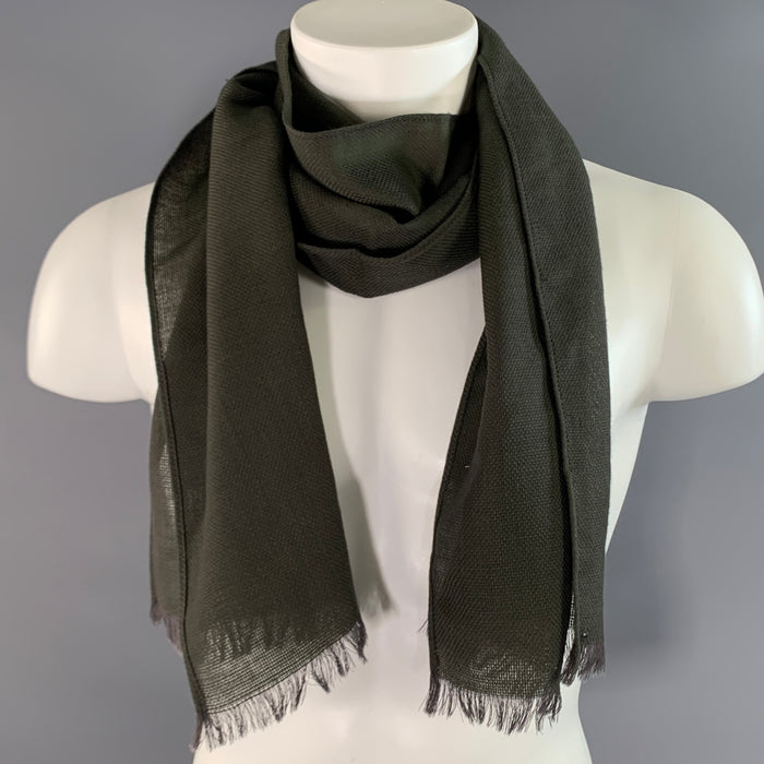 ERMENEGILDO ZEGNA Green Wool Scarves & Shawls
