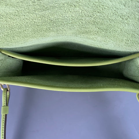 COACH Limited Edition  Lime Green Gold Cowhide Leather Crossbody Handbag