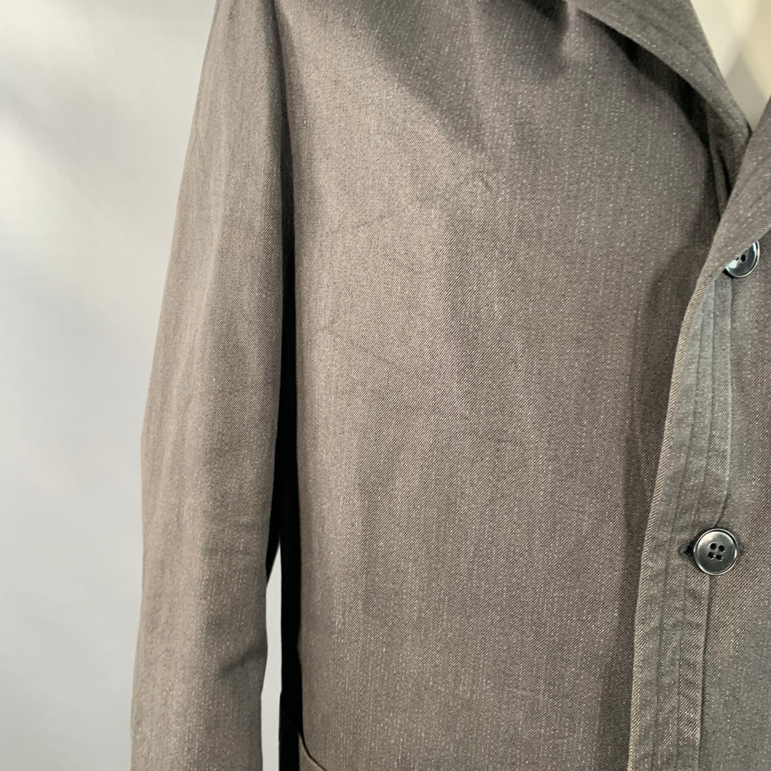 COMME des GARCONS SHIRT Size L Charcoal Grey Cotton Blend Twill Notch Lapel Jacket