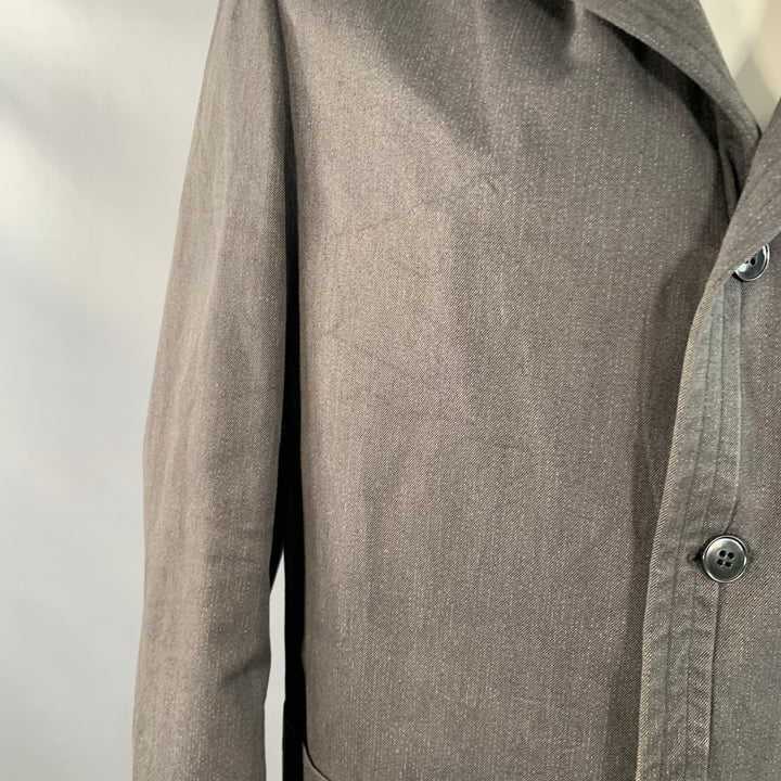 COMME des GARCONS SHIRT Size L Charcoal Grey Cotton Blend Twill Notch Lapel Jacket